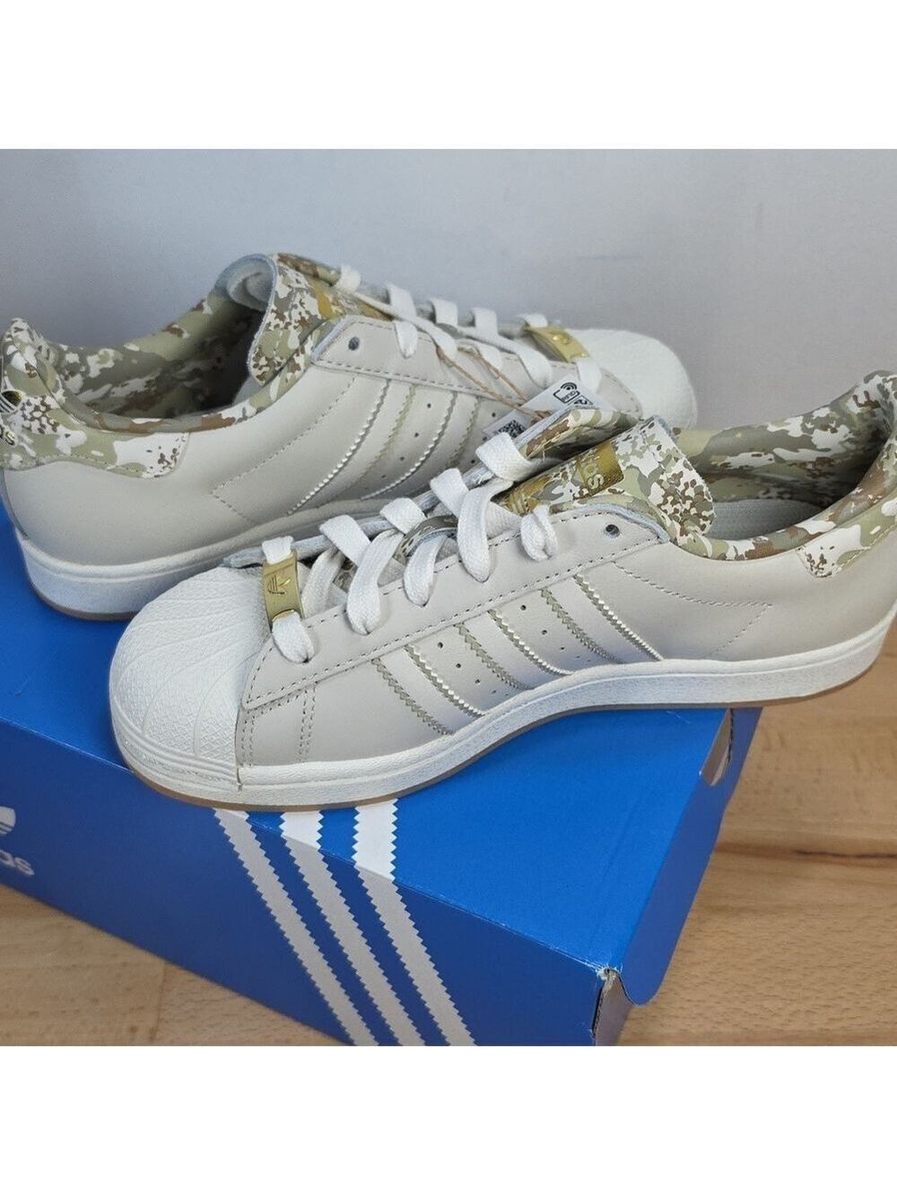 Adidas Superstar Sneakers - White and Gold Camo 5 US Male - Picture 8 of 10